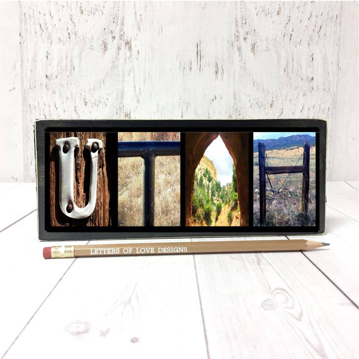 Utah Gift, Utah Decor, Handmade Desert Decor State Sign for wholesale by Letters Of Love Designs