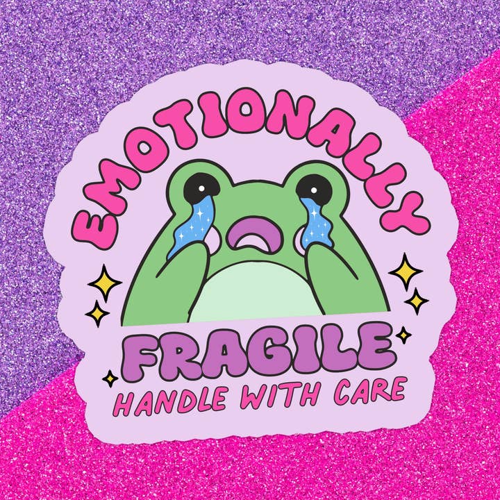 Funny Frog Mental Health Waterproof Vinyl Sticker for wholesale by Stickers+ X Ashley Bexar