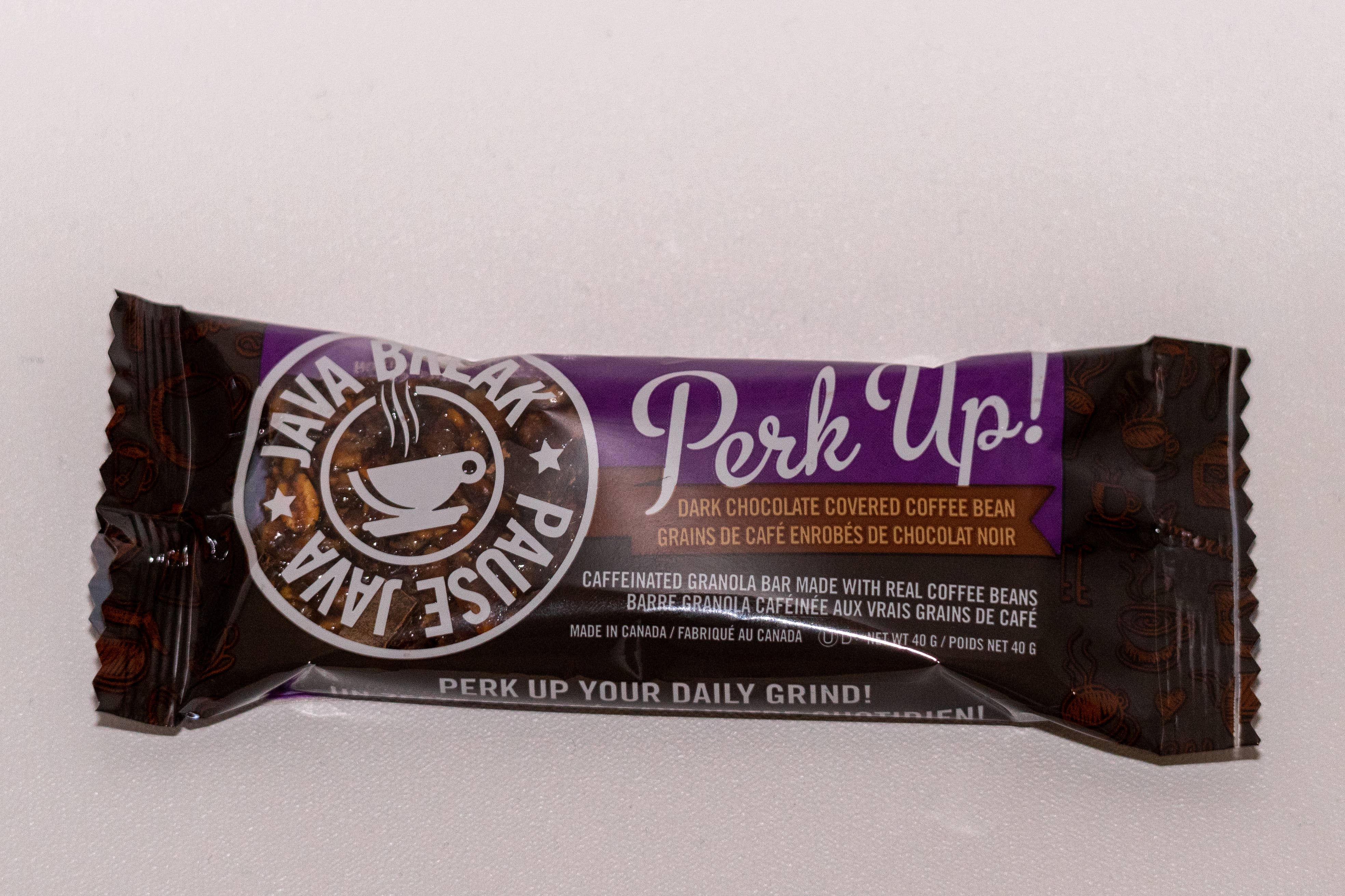 Wildly Canadian - Wholesale Snack Bar - Perk Up! Caffeinated Specialty Bar with Dark Chocolate2