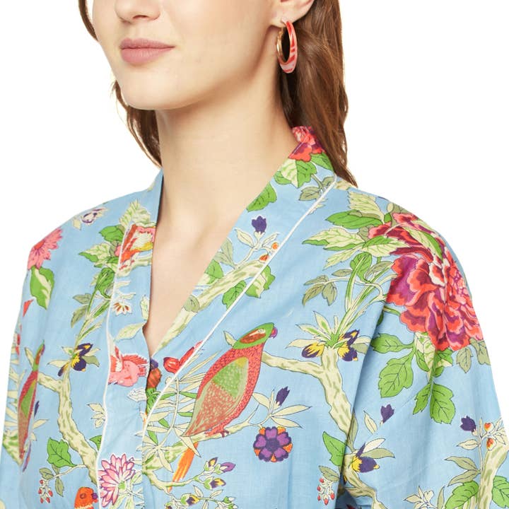 Linen Connections - Wholesale Robe - Women's - Kimono Cotton Kimono Bathrobe Frida Valentines Day GiftBird6