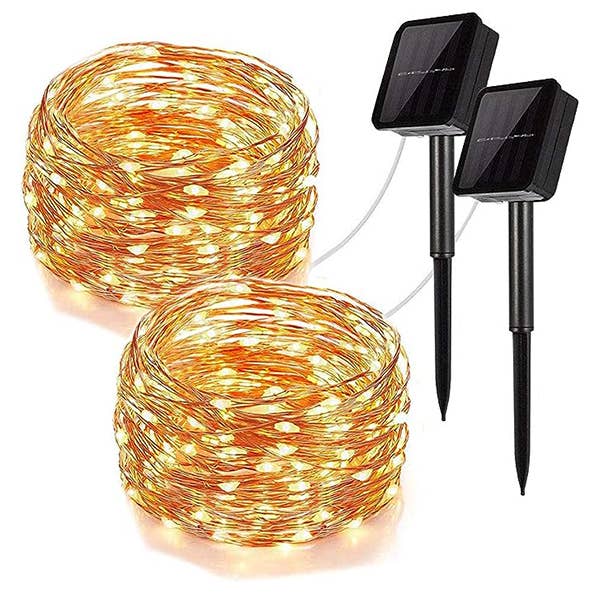 Perfect Holiday - Vendita all'ingrosso Fili di luci - Lampada da fata solare a 100 LED con filo di rame, 32', WW, confezione da 2