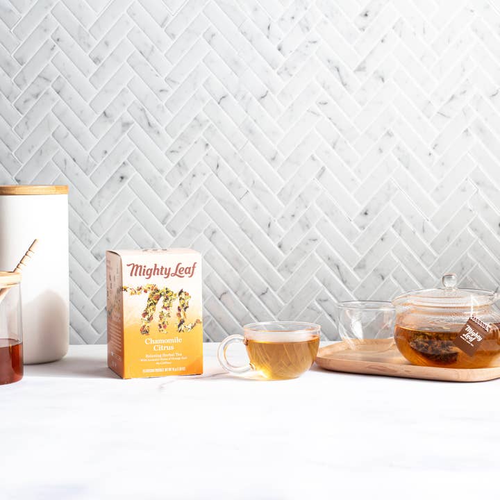 Good As Gold Coffee - Wholesale Tea Bags - Chamomile Citrus, Silken Tea Pouch 15ct, Mighty Leaf