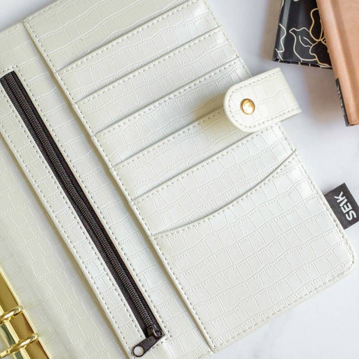SEIK - Wholesale Binder - Ring binder from premium faux leather A5 (white)