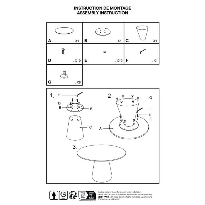 Opjet Paris - Wholesale Side table - Edouard round dining table D120 H76cm1