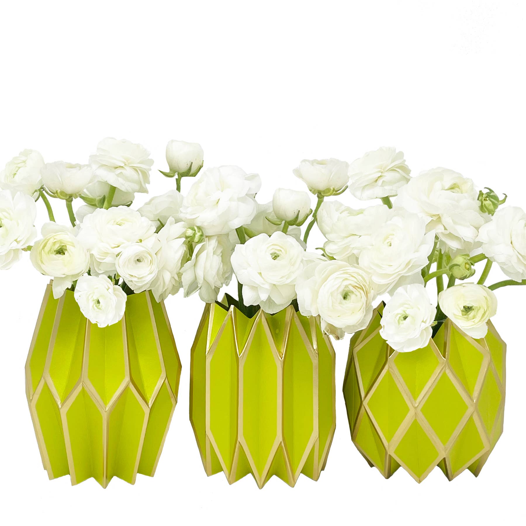 Lucy Grymes Designs - Wholesale Vase - Chartreuse Paper Vase Wraps | Set of 31