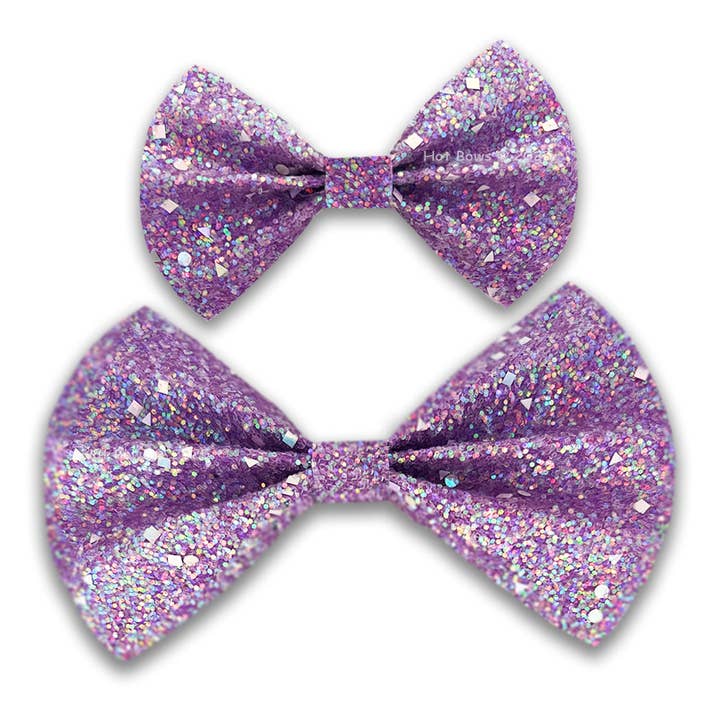 Purple Glitter BowTie for Dogs for wholesale by Hot Bows