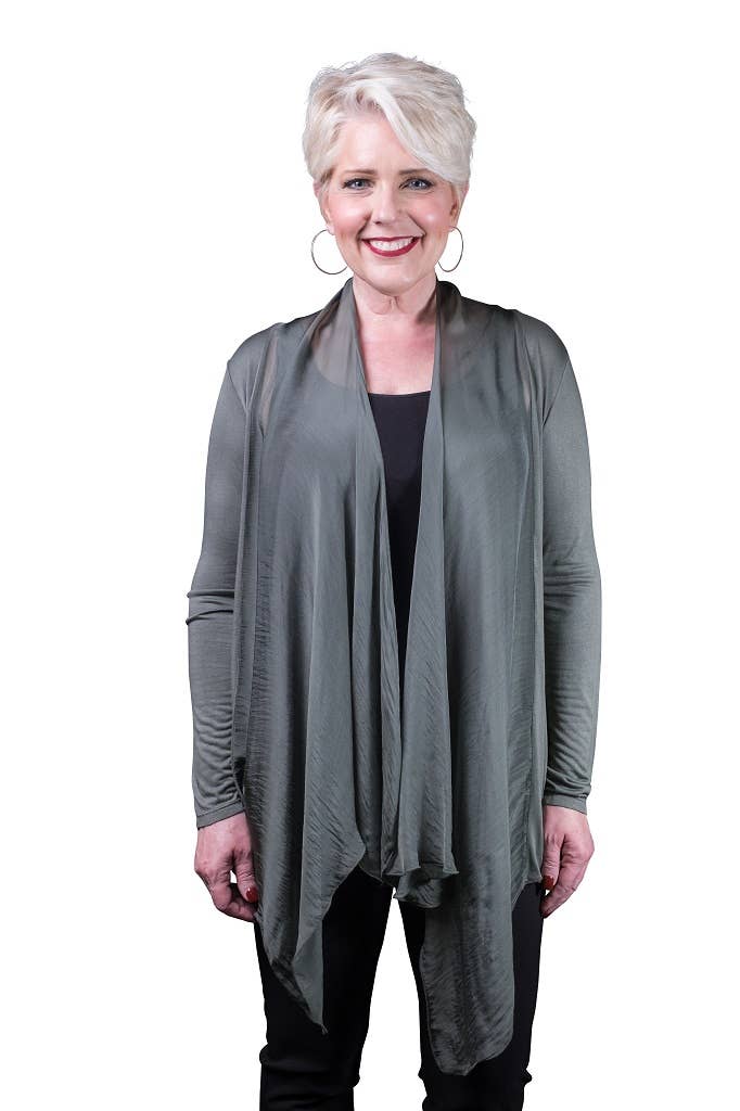 TINA Stephens Italy/Tees By Tina – wholesale Kofta - Dam – Carla Open Cardi w/Silk Trim (CLS201)13