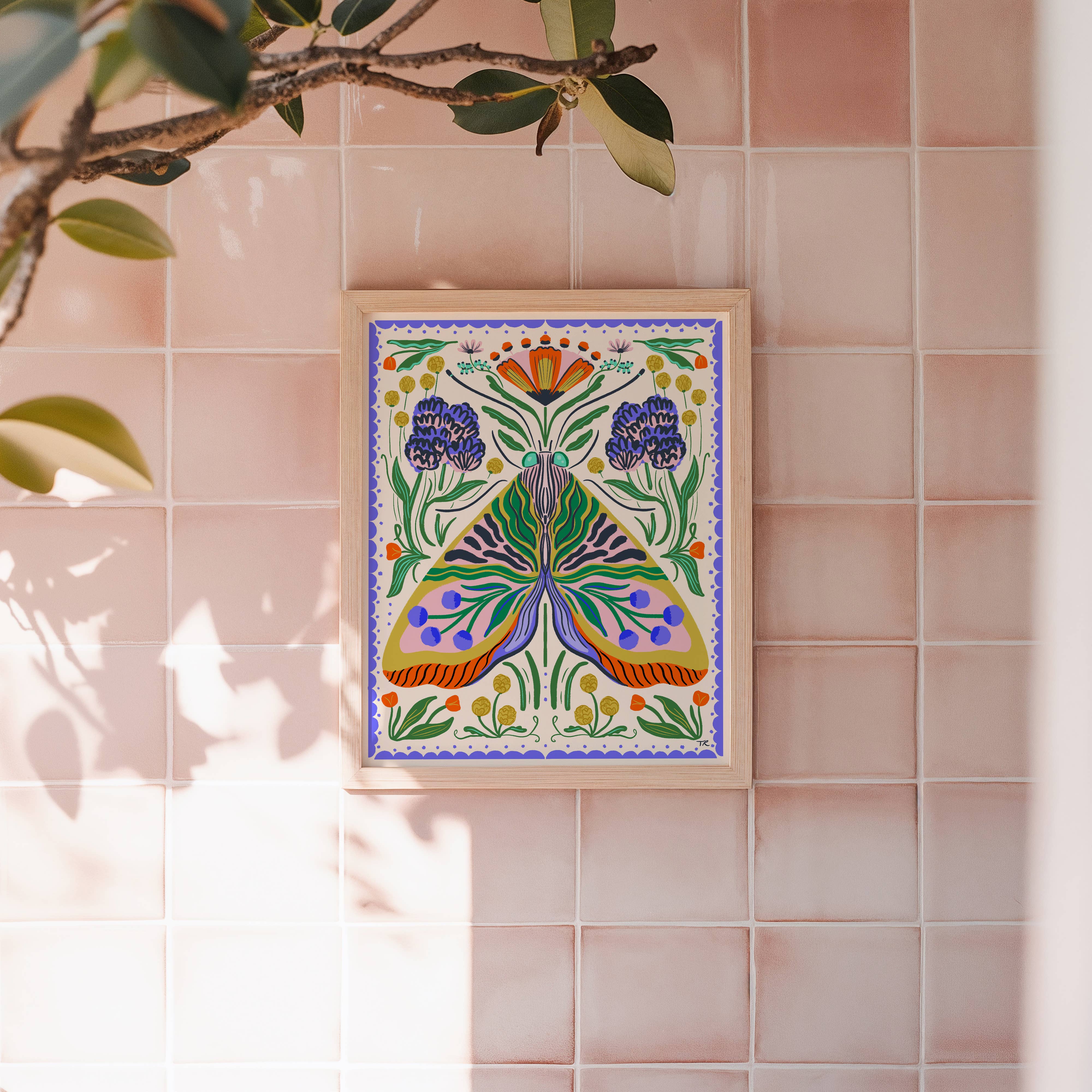 Tara Reed - Wholesale Art Print - "Maximalist Folk Moth" - 8" x 10" Giclée Art Print3