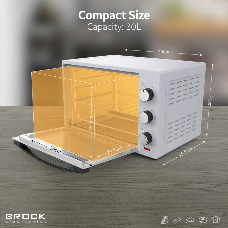 Sland - Wholesale Kitchen Appliance - Electric oven BROCK TO 3001 WH, white color 30 L. 1600 W3