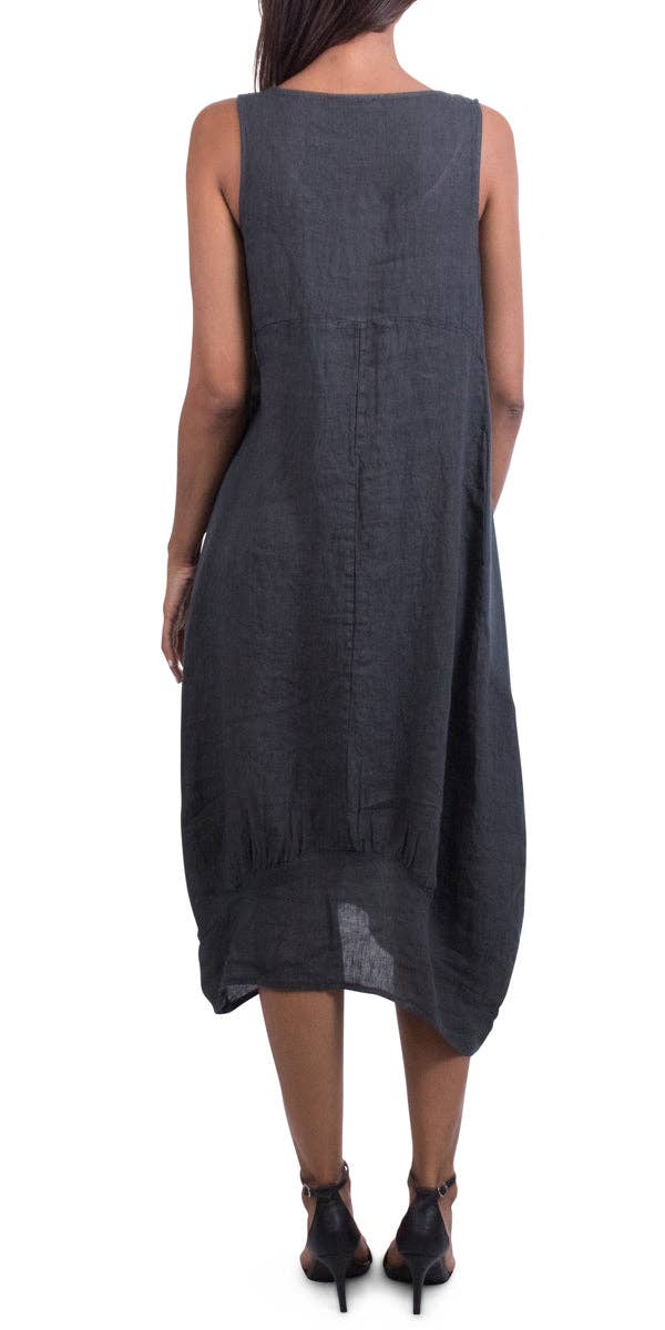 Gigi Moda - Wholesale Dress - Women's - Pure Linen Sleeveless Dress6