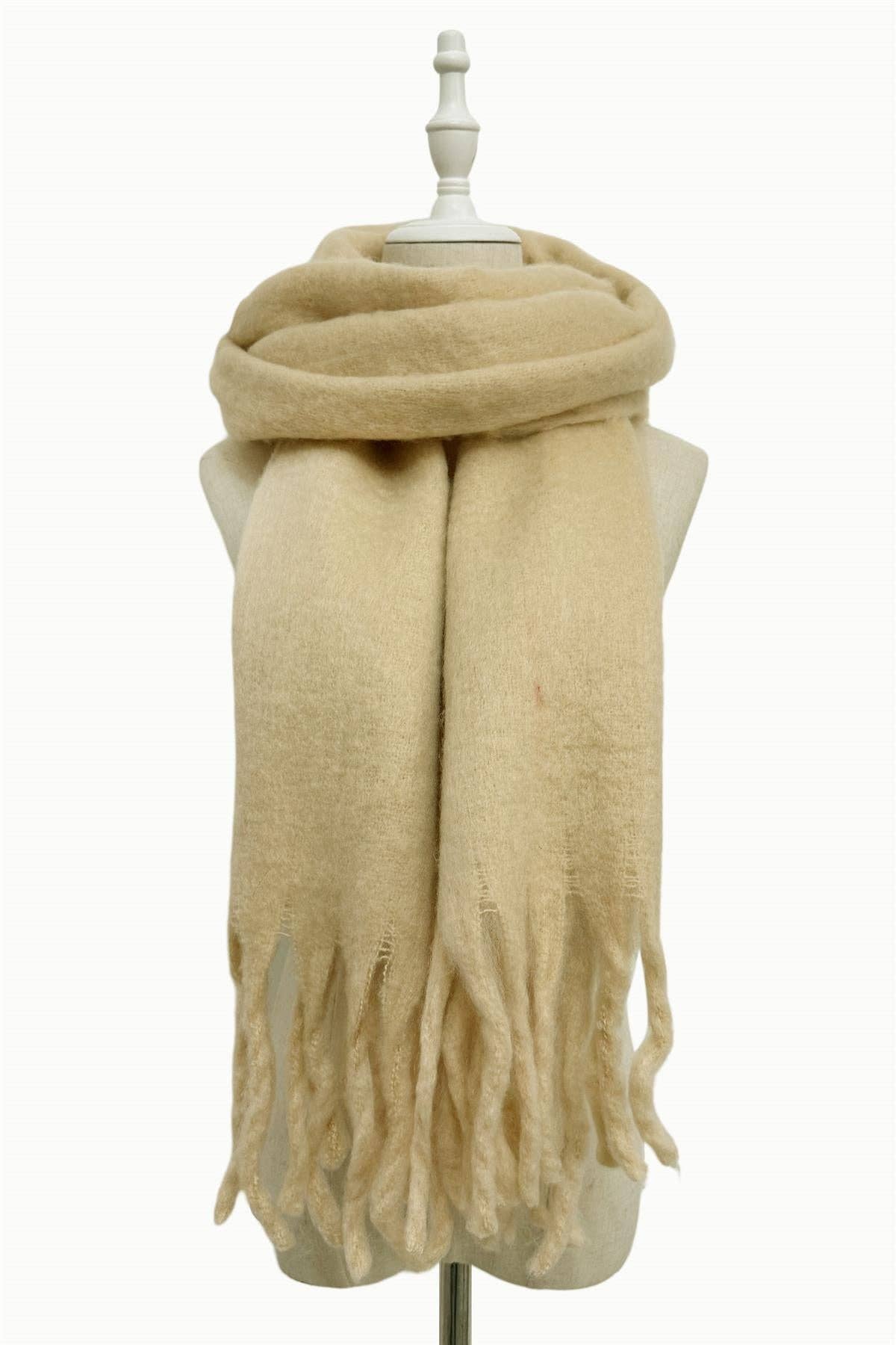 Fashion Scarf World - Vendita all'ingrosso Sciarpa - Donna - Sciarpa a scialle con nappe in morbida coperta semplice24