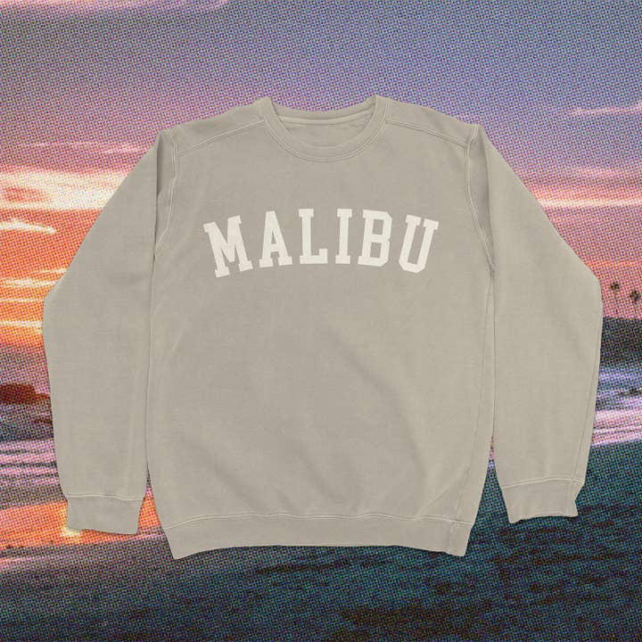 Malibu Vintage Washed Collegiate Crewneck for wholesale by Island View Outfitters