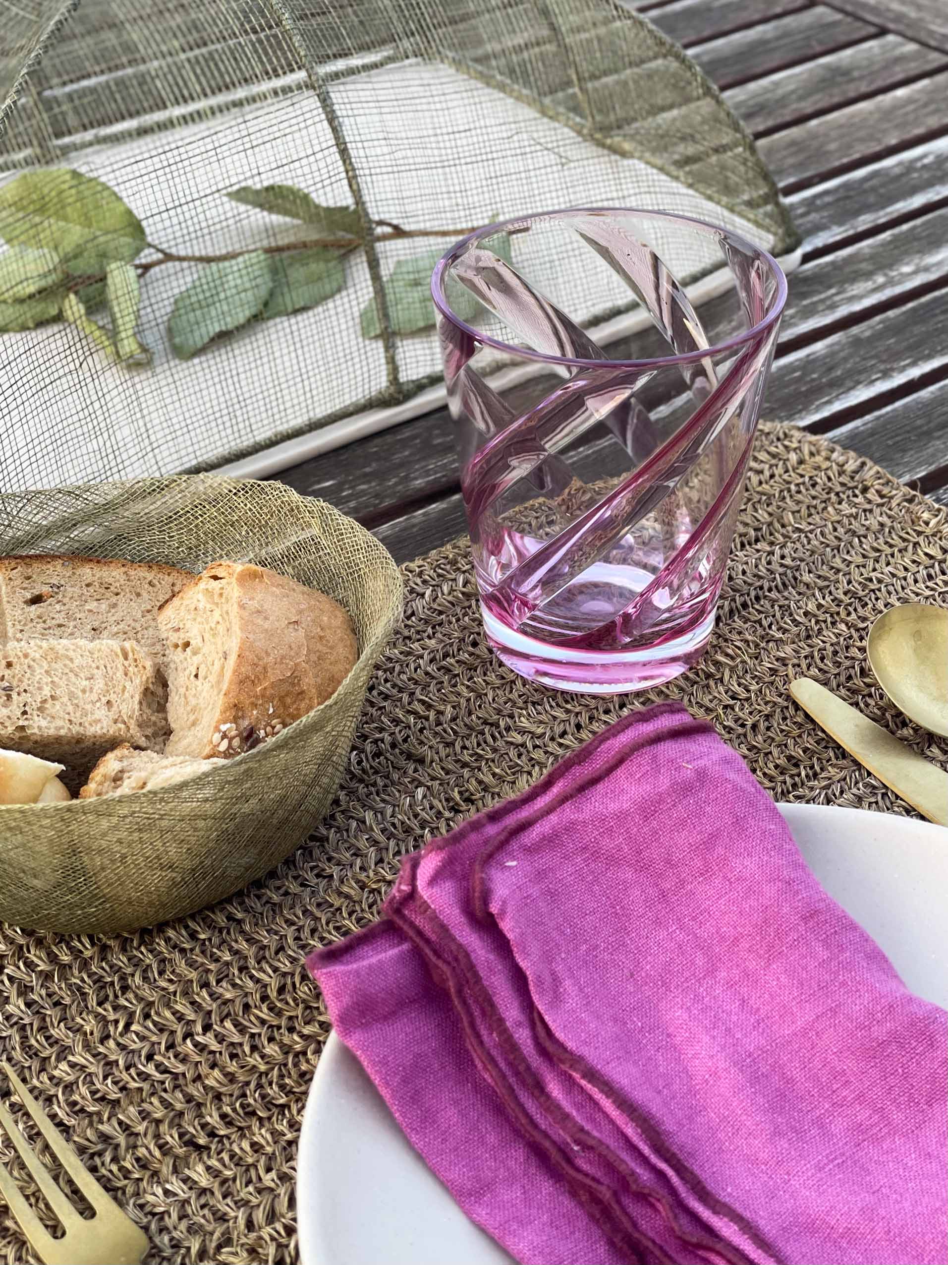 Fiorirà un giardino - Wholesale Drinking Glass/Cup - Transparent Pink Spiral Methacrylate Glass D9 H11 cm2