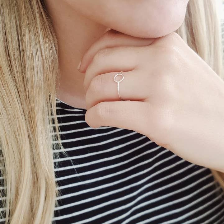 Fawn And Rose - Wholesale Band/Stacked Ring - Sterling Silver Circle Ring2