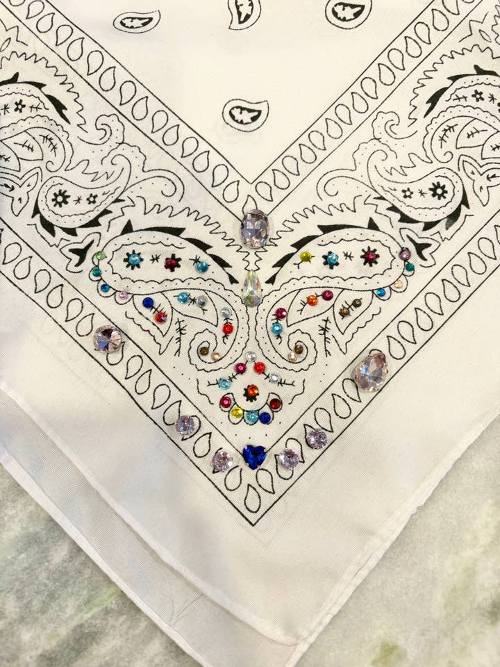 Jeweled Bandana Scarves for wholesale by Little Luxe Charm Co.