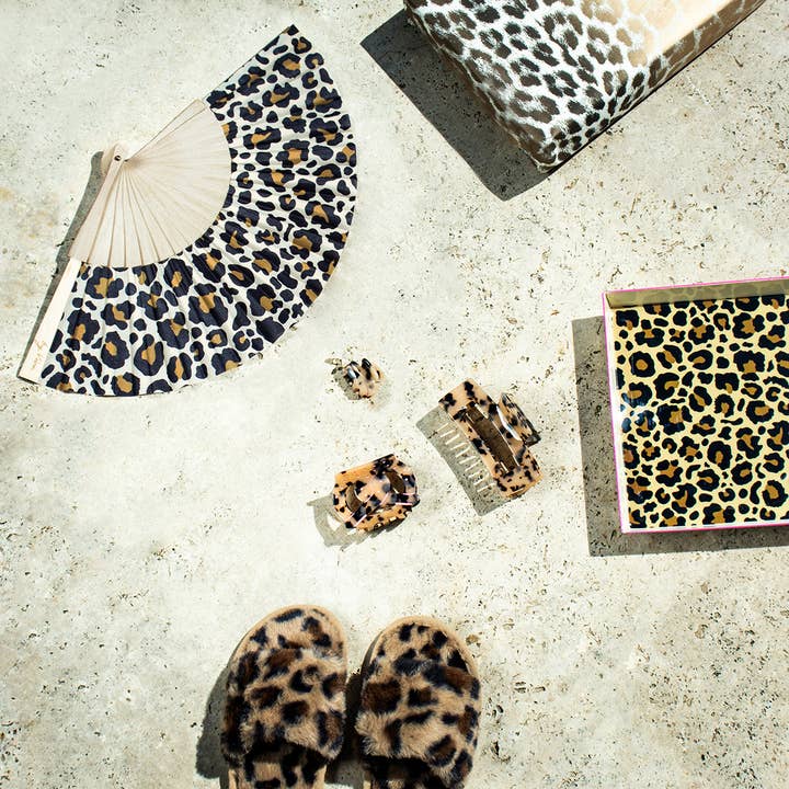 by Vivi. - Wholesale Handheld Folding Fan - Fan Leopard3