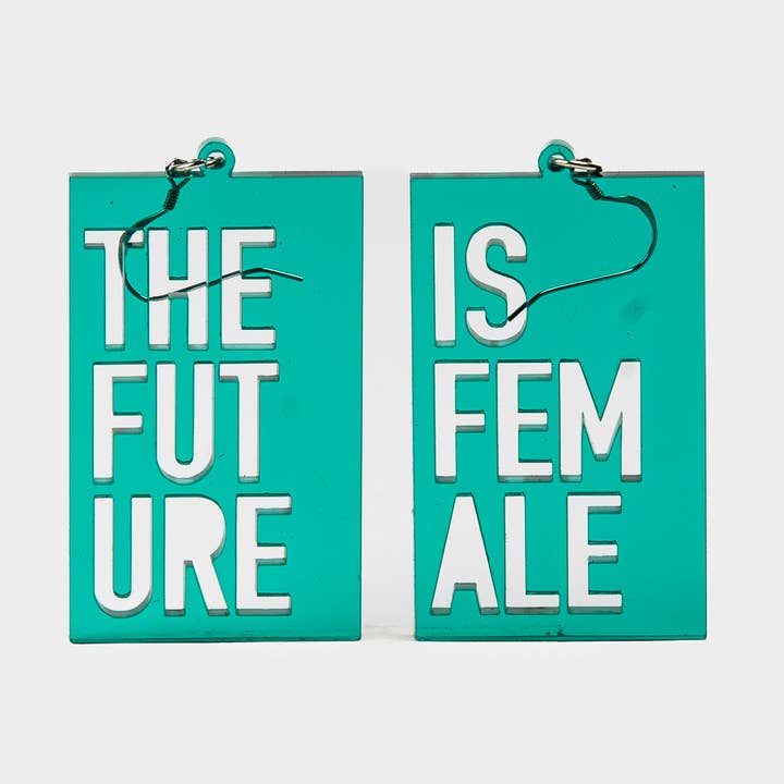 “The future is female” message earrings for wholesale by DO YOU EAR ME