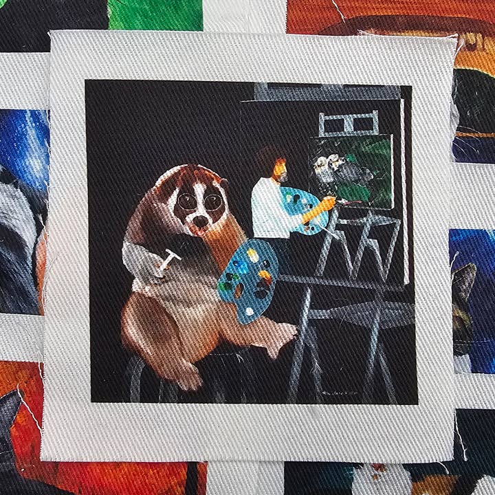 MeerCatArt - Wholesale Patch - Slow Loris Otters Denim Sew-on Patches