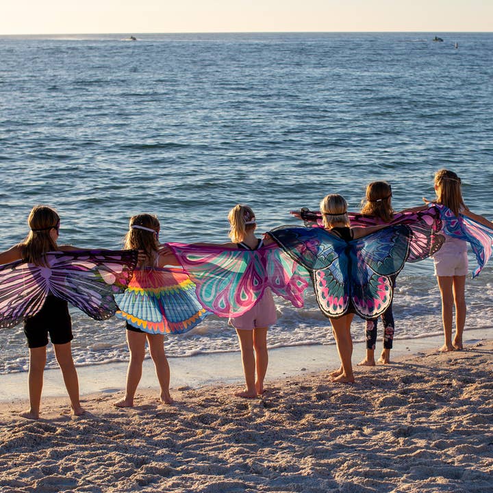 DREAMY DRESS-UPS® - Wholesale Cape – Child - Purple Fortune Fairy Wings + Mask (Kids Cape Costume Set)3