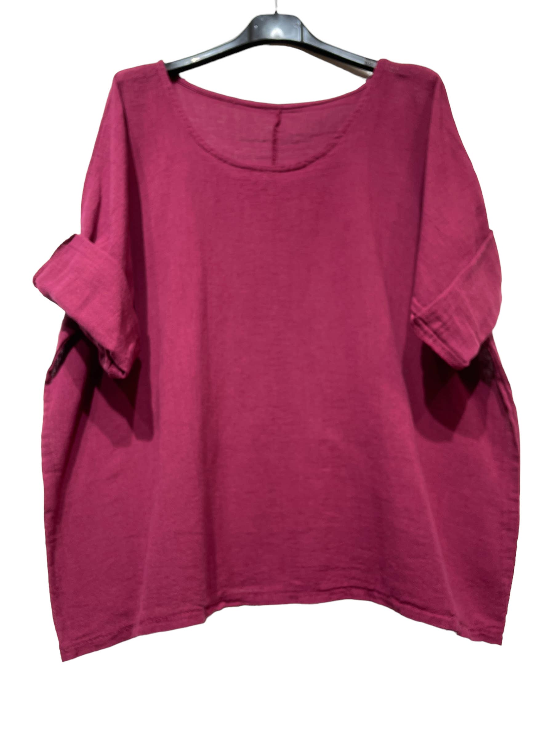 LINEN & COTTON HOUSE – Engroshandel T-shirt – til kvinder – Crop-top i bomuld og hør, bedst sælgende model 101145