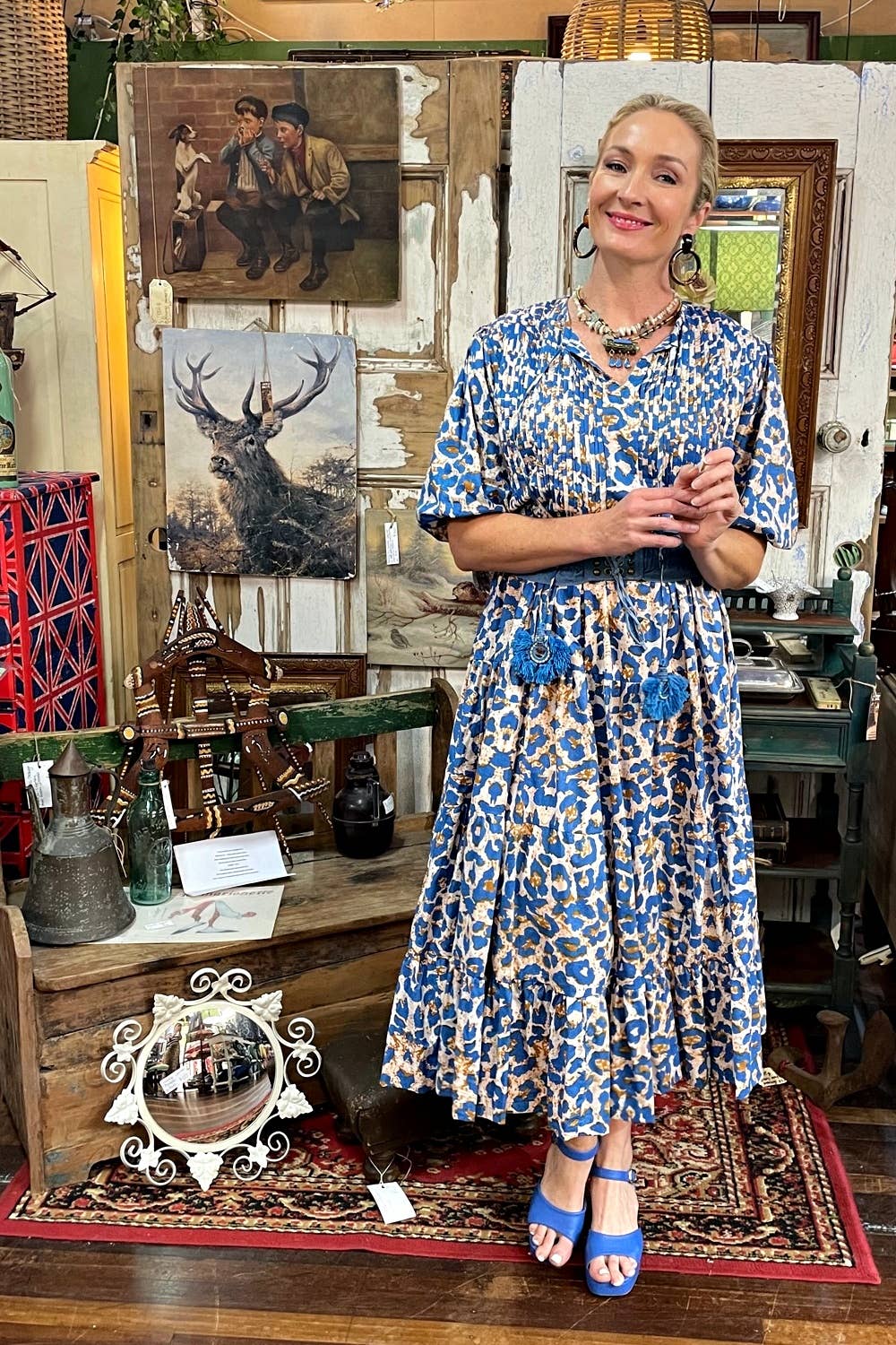 Roselle - Wholesale Dress – Women's - ROSELLE HALCYON DRESS BLUE LEO11