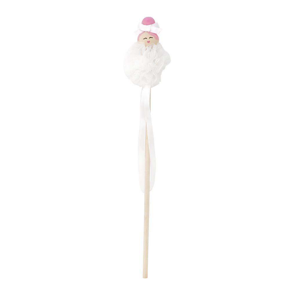 Pink Poppy USA - Wholesale Toy Wand - Kids - Hand Painted Wooden Bead Ballerina Tulle Wand | Pack of 61