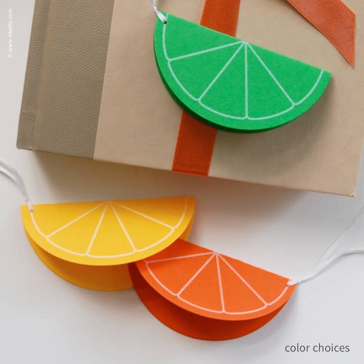 Citrus Slice Gift Tag (#275) for wholesale by Inkello Letterpress
