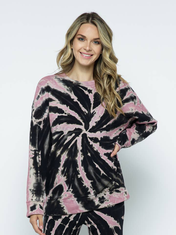 Sweat-shirt French Terry fait main Tie dye pour la vente par Bloidy