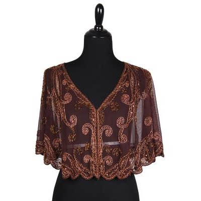 Western Fashion - Wholesale Cape - Women's - 8906 - Beaded Flapper Cape25