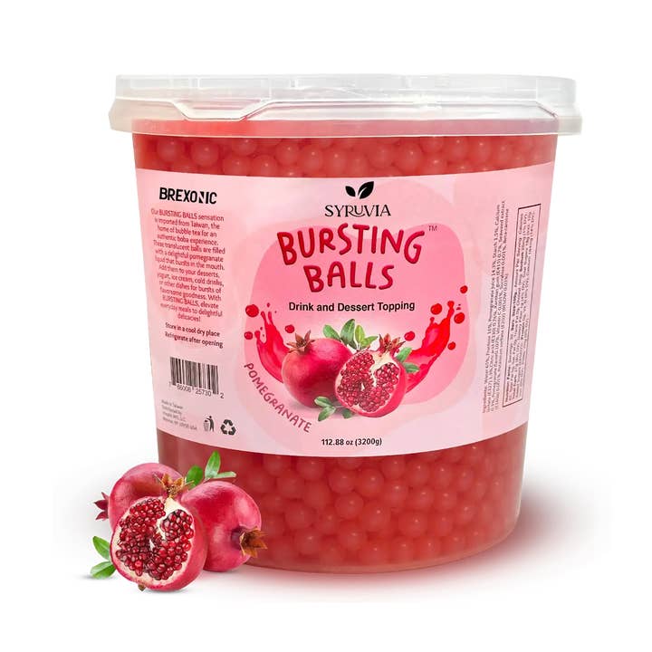 Syruvia - Wholesale Beverage Mix - 7 LB Pomegranate Flavored Popping Boba