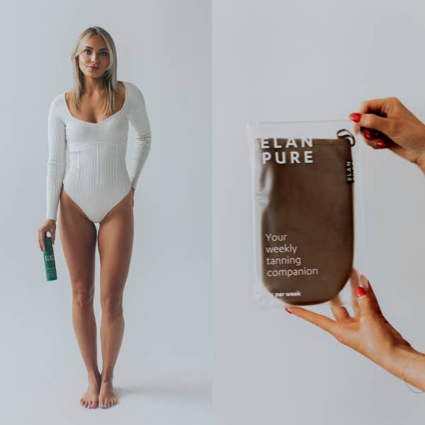 Starterpakket zelfbruiningsset: niet-toxische zelfbruiner en applicatiehandschoen voor wholesale door Elan Pure