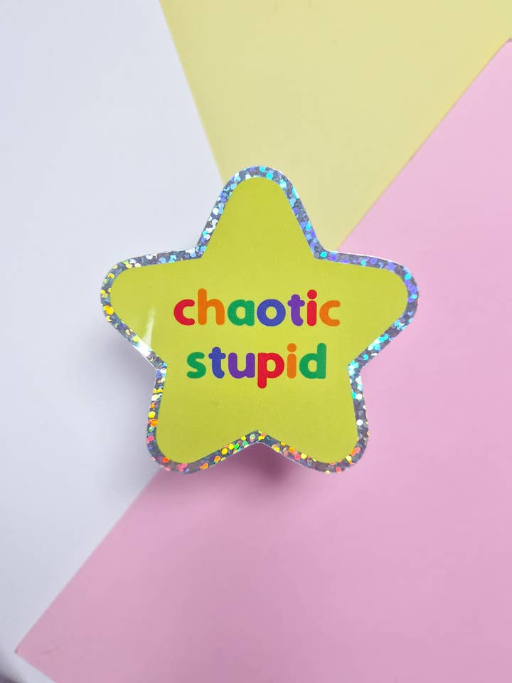 Pegatina Caóticamente Estúpida para venta al por mayor de Pop Pastel