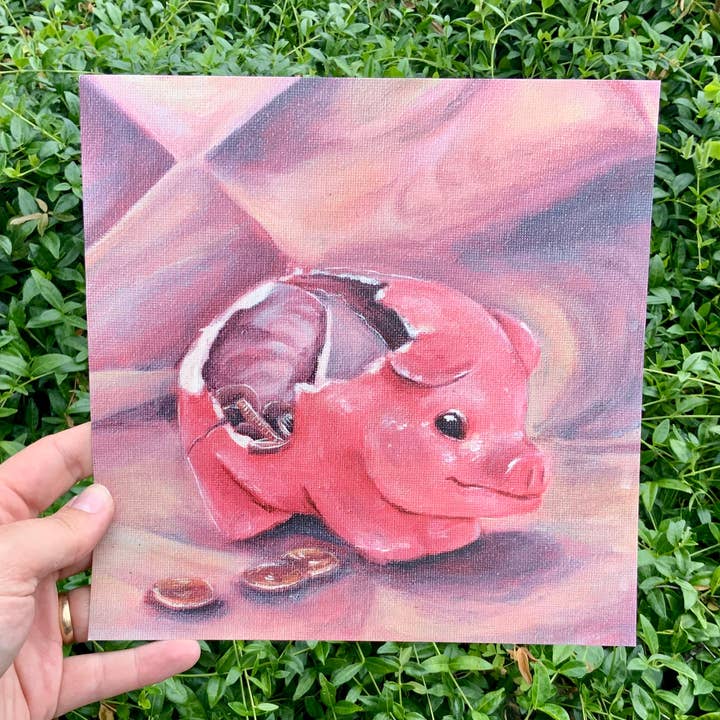 Broken Piggy Bank Art Print for wholesale by Crab Fruit Co.