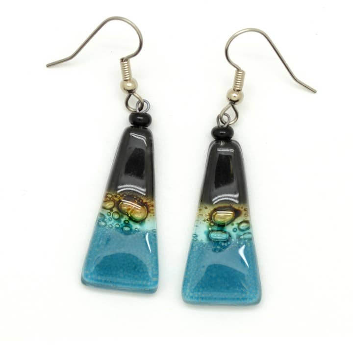 Dunitz & Company - Wholesale Dangle Earrings - Long Triangle Glass Dangle Handmade Earrings6
