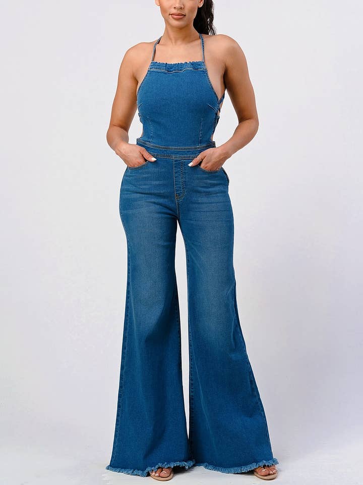 Rückenfreier Overall mit Kordelzug für den Großhandel von UNIQ