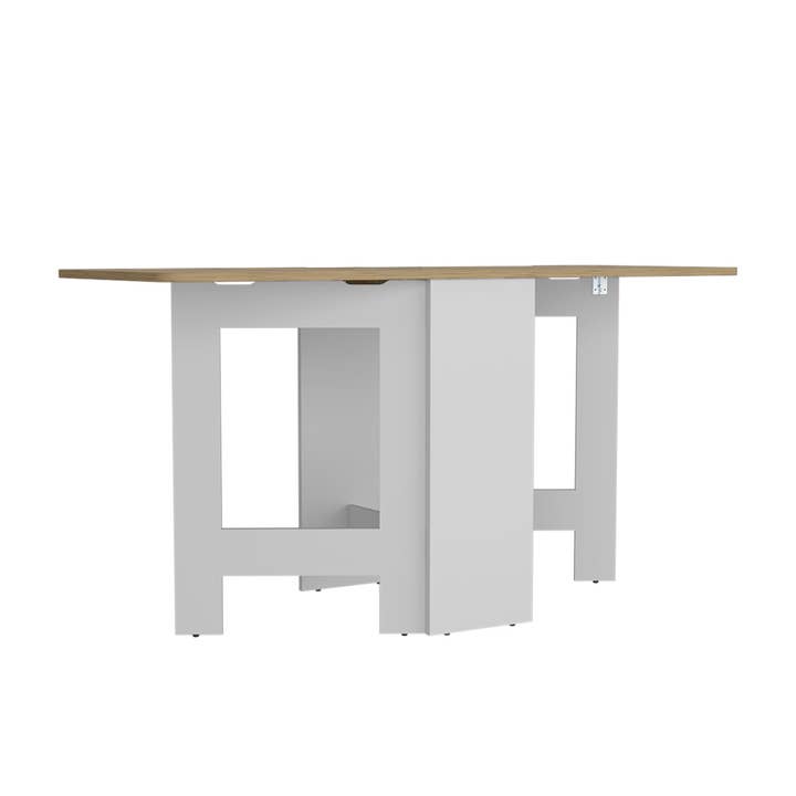 Folding Dining Table Evart, Living Room, White / Macadamia for wholesale by Treevol Furniture