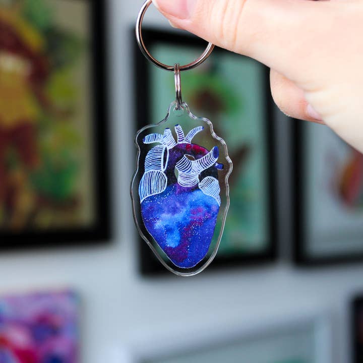 Acrylic Keychain Galaxy Heart for wholesale by Betina C Koche
