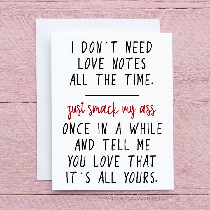 Personal Paper Hugs - Vente Cartes de Saint-Valentin - Carte de vœux drôle de relations sarcastiques pour l'anniversaire de la Saint-Valentin0