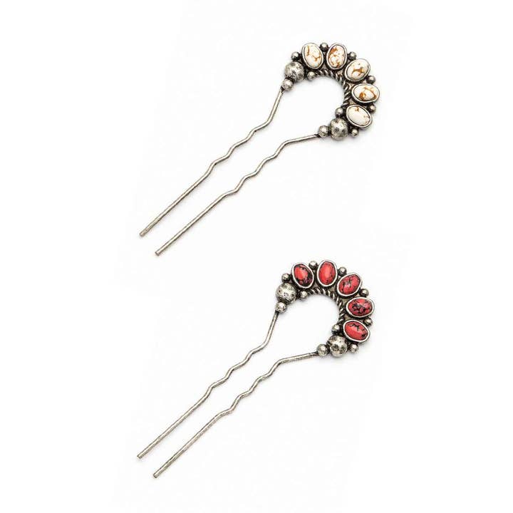 Artini Accessories - Wholesale Hair Pin - Genuine Stone Vintage Iconic Hair Stick