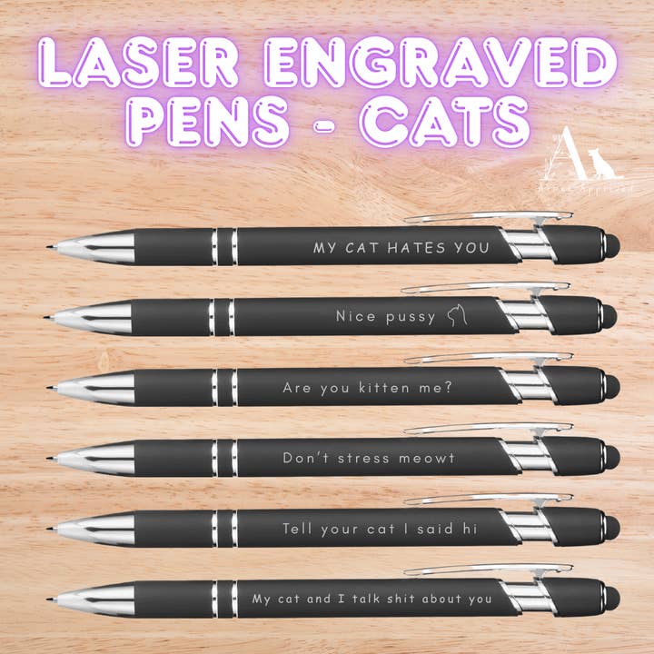 Pens: Cat themed pen Set of pens Sarcastic pens for wholesale by Arwen Approved