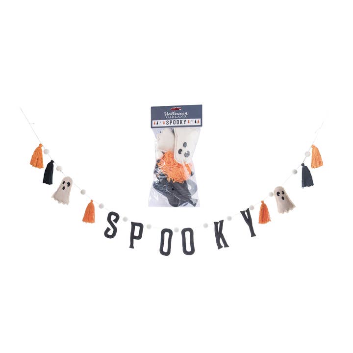 69.68" Halloween Yarn Spooky Ghost and Tassel Garland for wholesale by Transpac