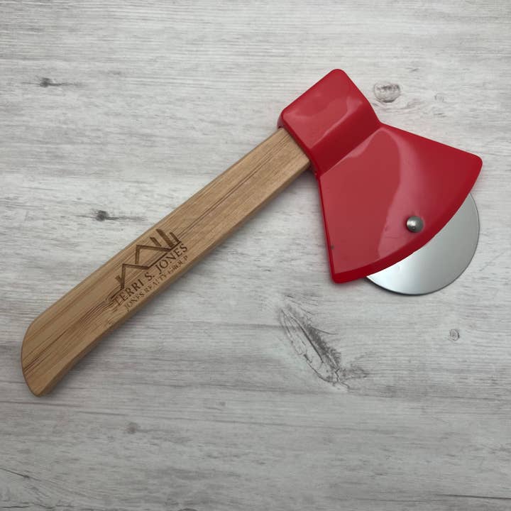 Hazel Grove Customs - Wholesale Pizza Wheel - Logo Custom Axe Pizza Cutter - Engraved Axe Pizza Slicer