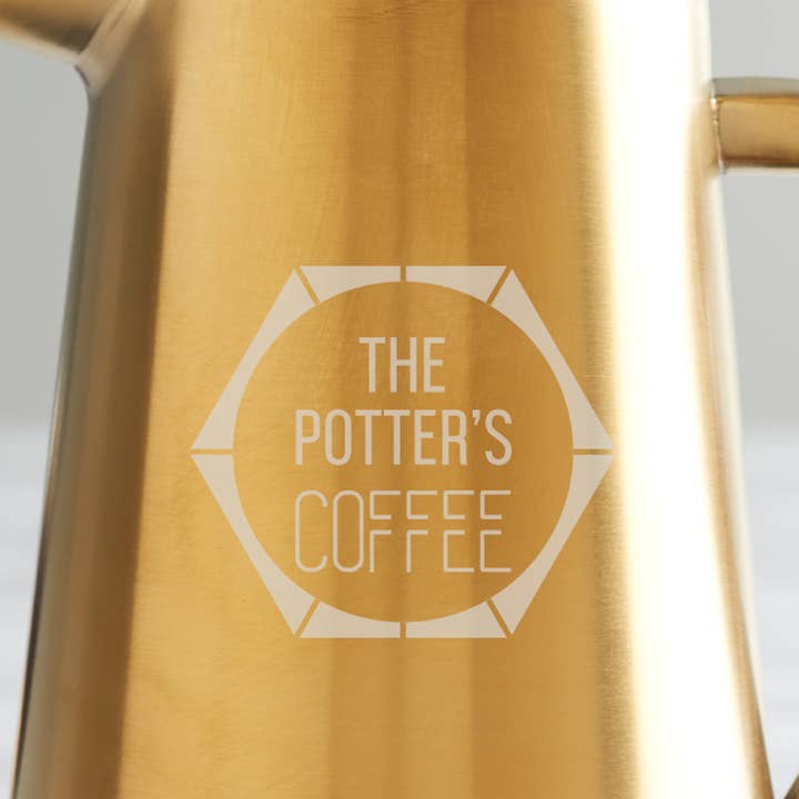 Personalisierte facettierte goldene Kaffeekanne für den Großhandel von Becky Broome