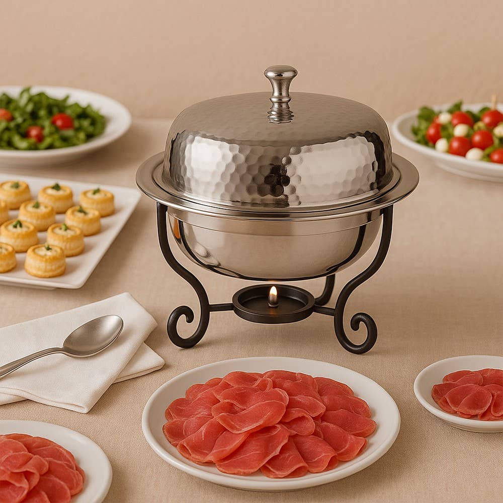 AULICA - Wholesale Cooking Pot - Hammered round chafing dish 1L1