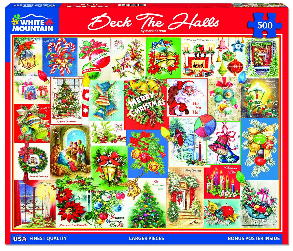 White Mountain Puzzles - Wholesale Puzzle - Adult - Deck The Halls (1914pz)  - 500 Piece Jigsaw Puzzle1
