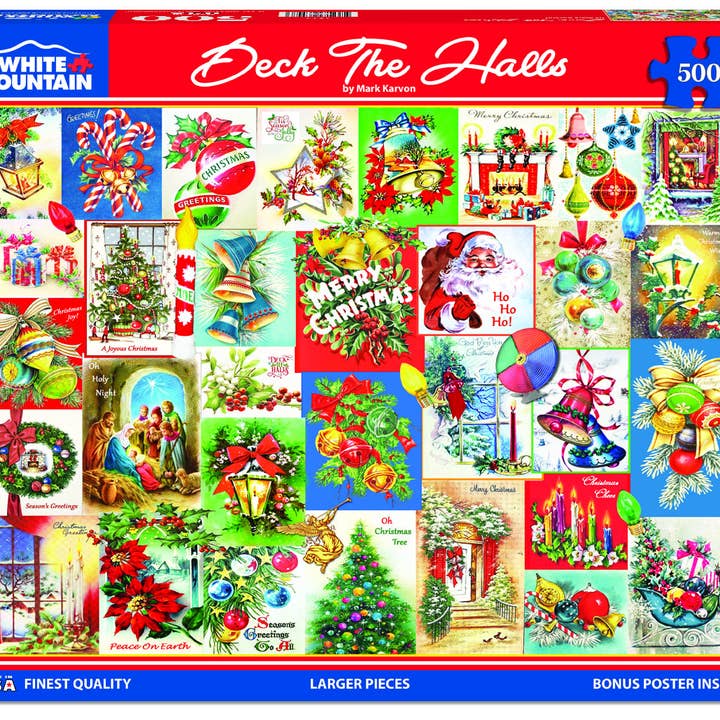 White Mountain Puzzles - Wholesale Puzzle - Adult - Deck The Halls (1914pz) - 500 Piece Jigsaw Puzzle1