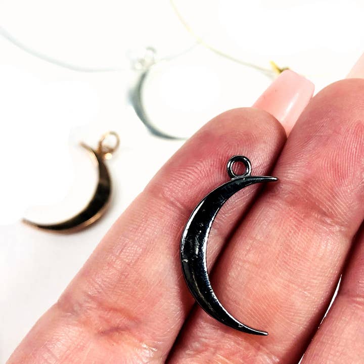 Jewelers Paradise - Wholesale Individual Charm/Pendant - Crescent Moon Cast in Gold/Silver/Oxidized Silver/Rose Gold2