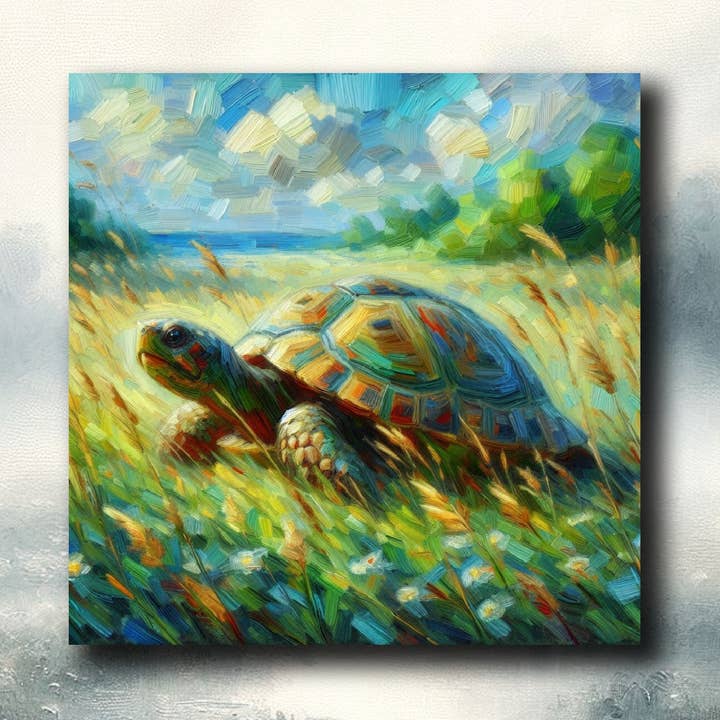 Imán de nevera de tortuga en el césped - decoración linda, divertida y económica para venta al por mayor de frostedgrey