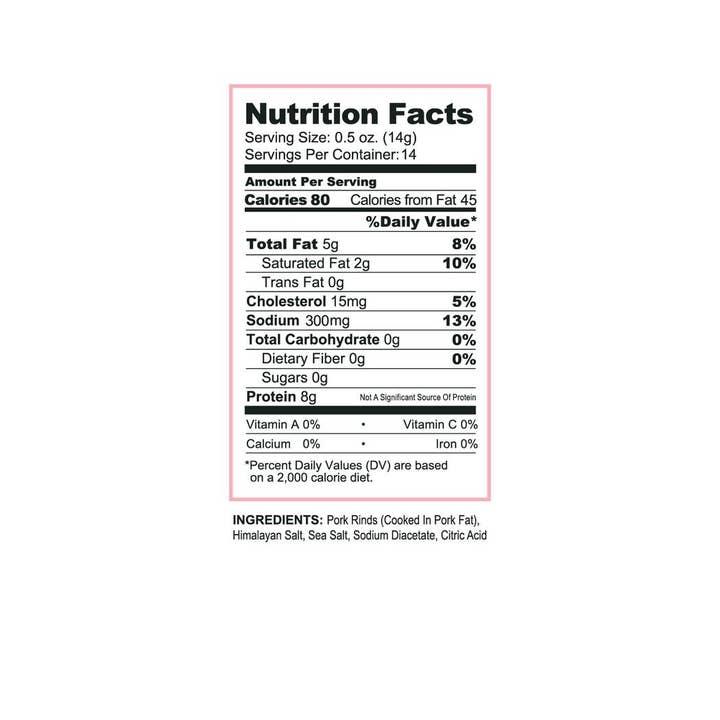 Pork King Good - Wholesale Puffed Snack - Pork King Good Pink Salt & Vinegar Pork Rinds 7 oz bags2