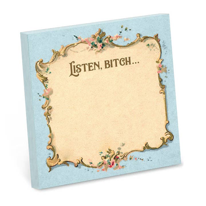 Bad Betty Greeting Co. - Wholesale Sticky Notes - Listen Bitch... - Funny Sarcastic Sticky Note Pad